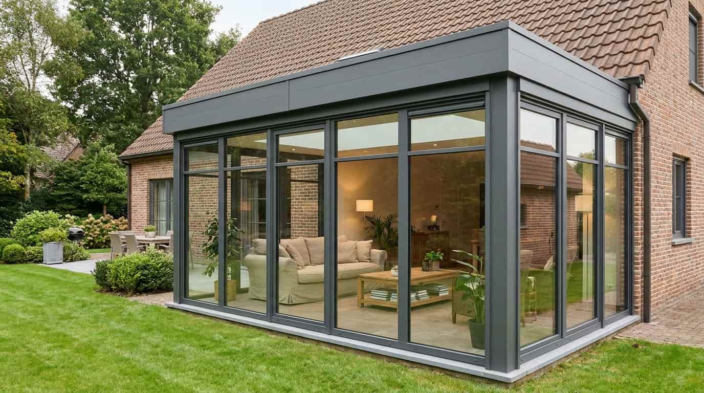 Image d'une maison 4 facades avec une veranda 